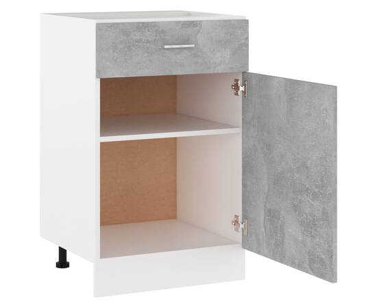 Dulap inferior cu sertar, gri beton, 50 x 46 x 81,5 cm, pal, 5 image
