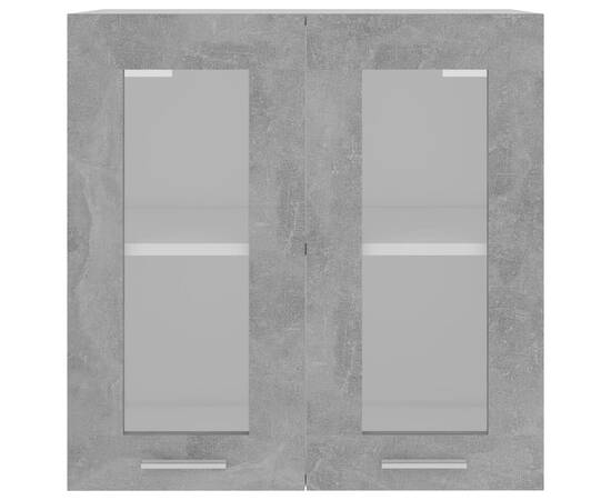 Dulap suspendat de sticlă, gri beton, 60 x 31 x 60 cm, pal, 6 image