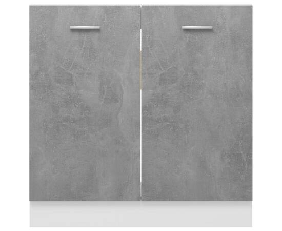 Mască de chiuvetă, gri beton, 80 x 46 x 81,5 cm, pal, 6 image