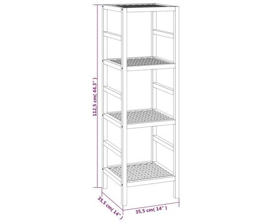 Raft de baie, 35,5x35,5x112,5 cm, lemn masiv de nuc, 7 image