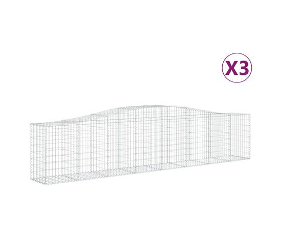 Coșuri gabion arcuite 3 buc, 400x50x80/100 cm, fier galvanizat, 2 image