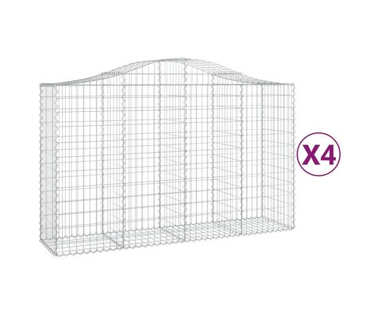 Coșuri gabion arcuite 4 buc, 200x50x120/140 cm, fier galvanizat, 2 image