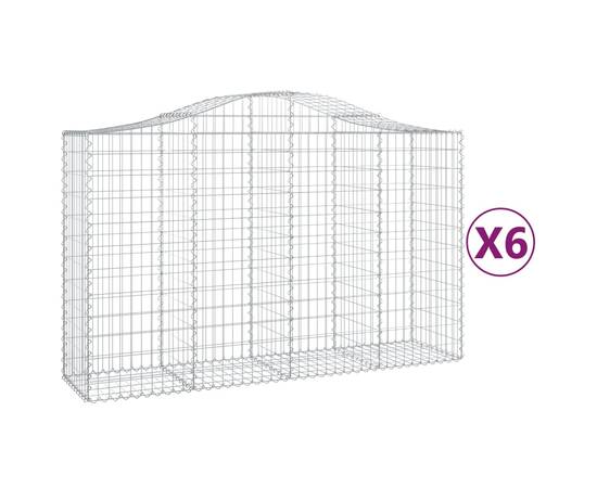 Coșuri gabion arcuite 6 buc, 200x50x120/140 cm, fier galvanizat, 2 image