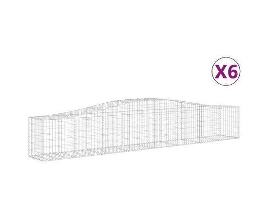 Coșuri gabion arcuite 6 buc, 400x50x60/80 cm, fier galvanizat, 2 image