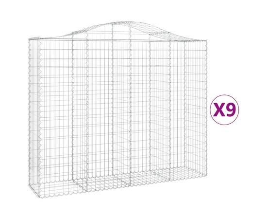 Coșuri gabion arcuite 9 buc, 200x50x160/180 cm, fier galvanizat, 2 image