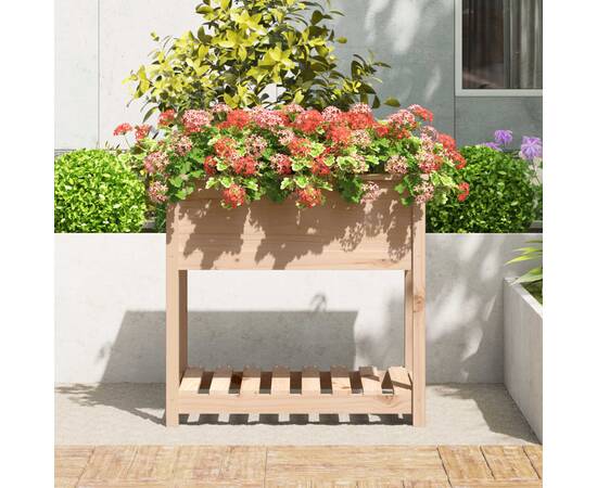 Jardinieră cu raft, 82,5x54x81 cm, lemn masiv de pin, 3 image