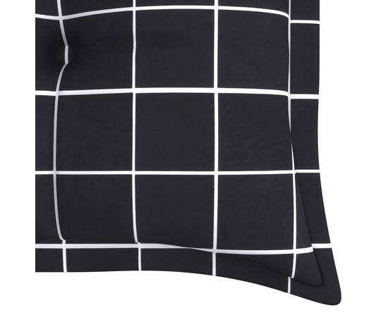 Perne de bancă, 2 buc., negru, 180x50x7 cm textil model carouri, 7 image