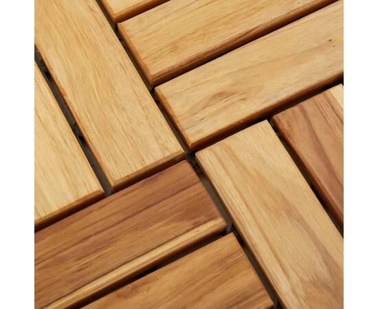 Plăci de pardoseală, 30 buc., 30x30 cm, lemn masiv de tec, 8 image