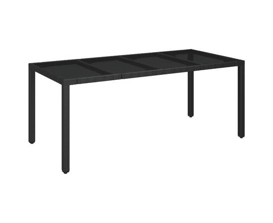 Set mobilier de grădină cu perne, 7 piese, negru, poliratan, 6 image