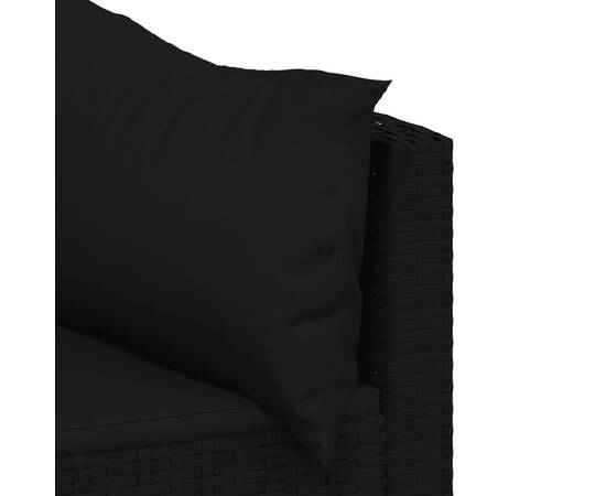Canapele de colț de grădină cu perne 2 buc. negru poliratan, 7 image
