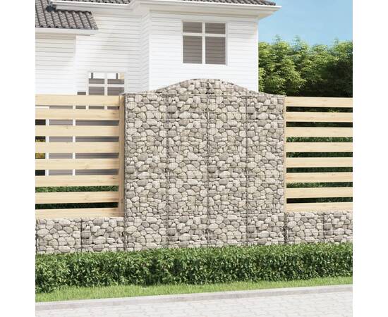 Coșuri gabion arcuite, 2 buc, 200x50x220/240cm, fier galvanizat