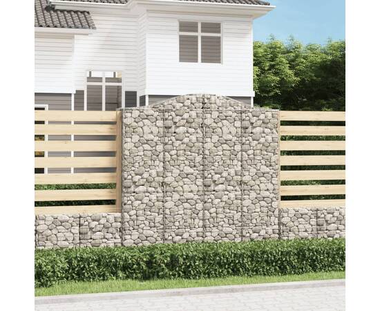 Coșuri gabion arcuite, 2 buc 200x50x200/220 cm, fier galvanizat