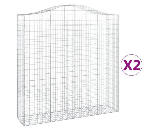 Coșuri gabion arcuite, 2 buc 200x50x200/220 cm, fier galvanizat, 2 image