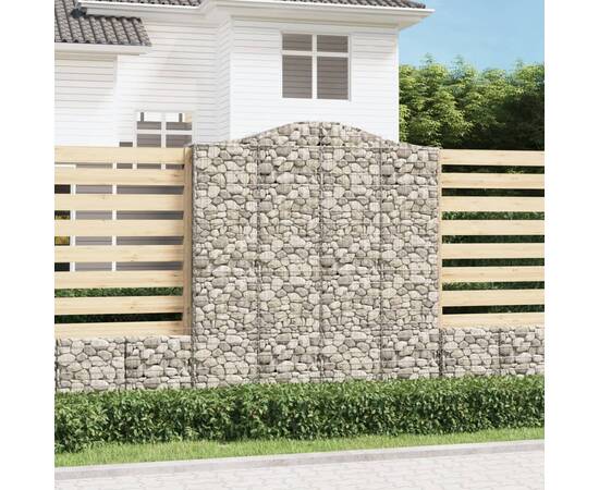 Coșuri gabion arcuite, 8 buc, 200x50x220/240cm, fier galvanizat