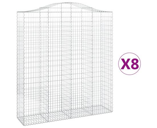 Coșuri gabion arcuite, 8 buc, 200x50x220/240cm, fier galvanizat, 2 image