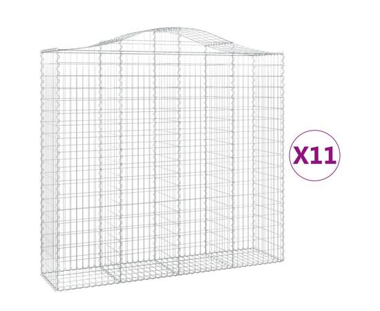 Coșuri gabion arcuite 11 buc, 200x50x180/200cm, fier galvanizat, 2 image