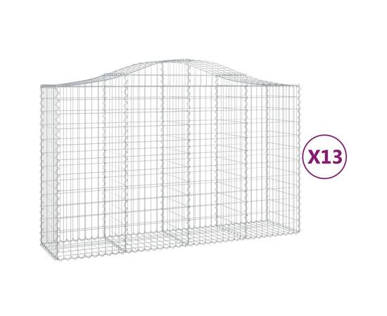 Coșuri gabion arcuite 13 buc, 200x50x120/140 cm,fier galvanizat, 2 image