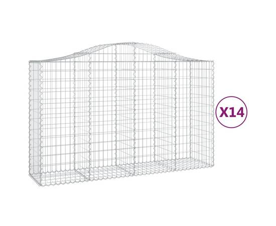 Coșuri gabion arcuite 14 buc, 200x50x120/140 cm,fier galvanizat, 2 image