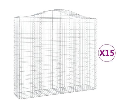 Coșuri gabion arcuite 15 buc, 200x50x180/200cm, fier galvanizat, 2 image