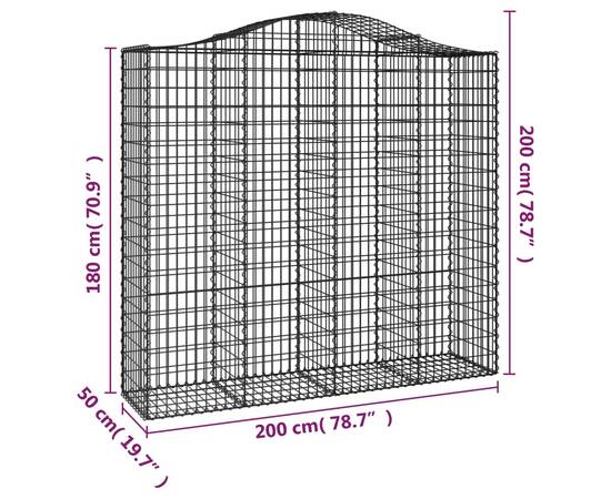 Coșuri gabion arcuite 18 buc, 200x50x180/200cm, fier galvanizat, 6 image