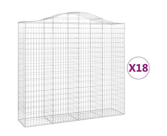 Coșuri gabion arcuite 18 buc, 200x50x180/200cm, fier galvanizat, 2 image