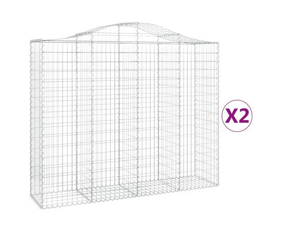 Coșuri gabion arcuite 2 buc, 200x50x160/180 cm, fier galvanizat, 2 image