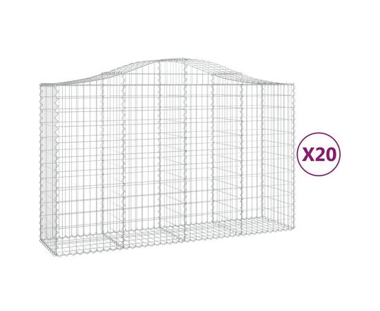 Coșuri gabion arcuite 20 buc, 200x50x120/140cm, fier galvanizat, 2 image