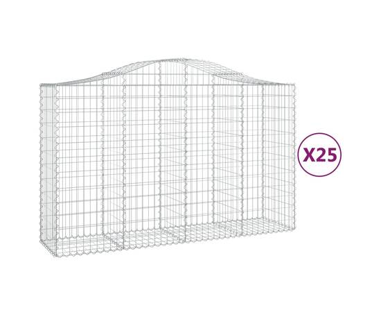 Coșuri gabion arcuite 25 buc, 200x50x120/140cm, fier galvanizat, 2 image