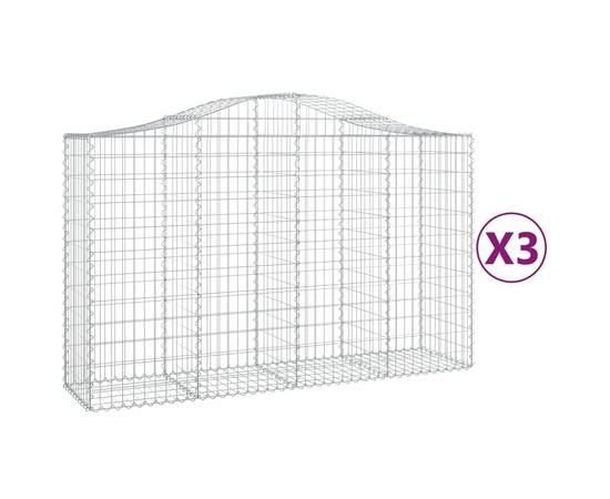 Coșuri gabion arcuite 3 buc, 200x50x120/140 cm, fier galvanizat, 2 image