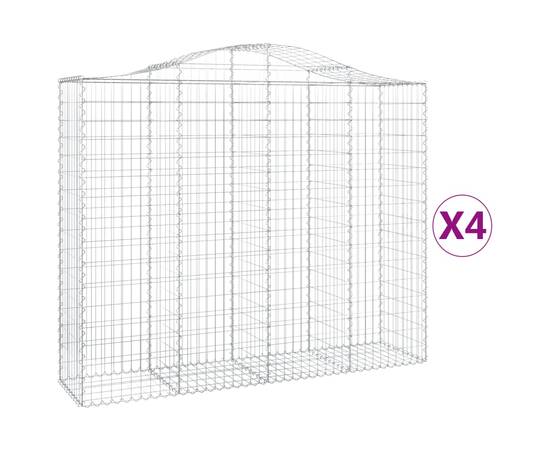 Coșuri gabion arcuite 4 buc, 200x50x160/180 cm, fier galvanizat, 2 image