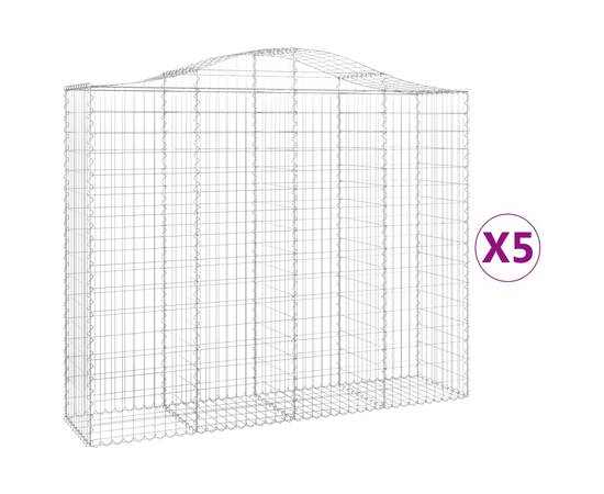 Coșuri gabion arcuite 5 buc, 200x50x160/180 cm, fier galvanizat, 2 image