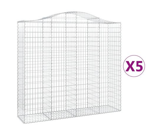 Coșuri gabion arcuite 5 buc, 200x50x180/200 cm, fier galvanizat, 2 image