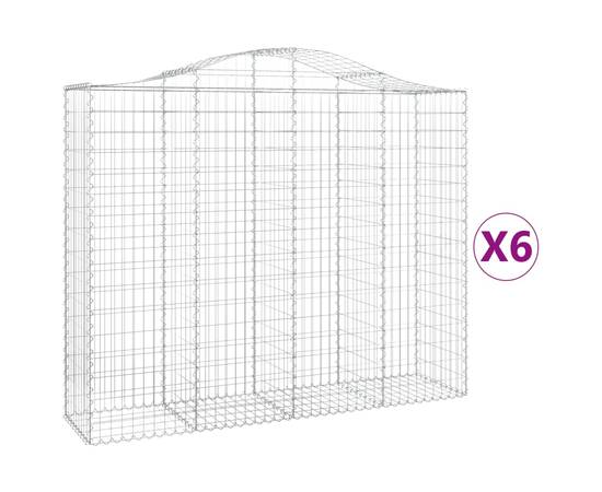 Coșuri gabion arcuite 6 buc, 200x50x160/180 cm, fier galvanizat, 2 image