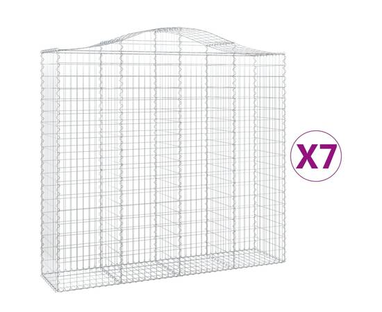 Coșuri gabion arcuite 7 buc, 200x50x180/200 cm, fier galvanizat, 2 image