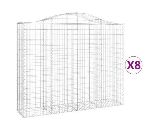 Coșuri gabion arcuite 8 buc, 200x50x160/180 cm, fier galvanizat, 2 image