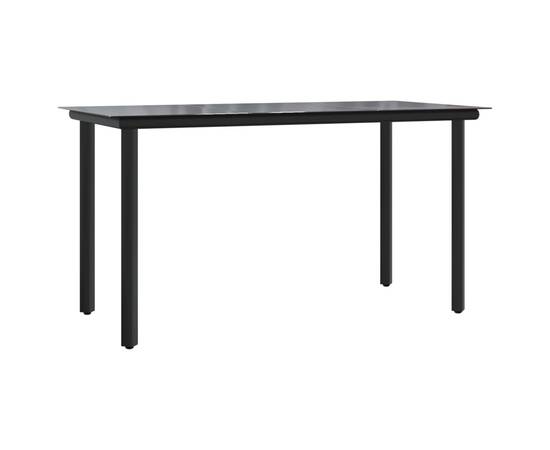 Set mobilier de grădină cu perne, 9 piese, negru, poliratan, 6 image