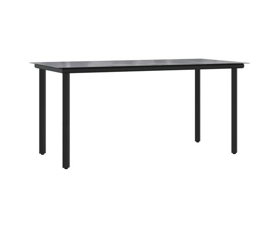 Set mobilier de grădină cu perne, 9 piese, negru, poliratan, 6 image