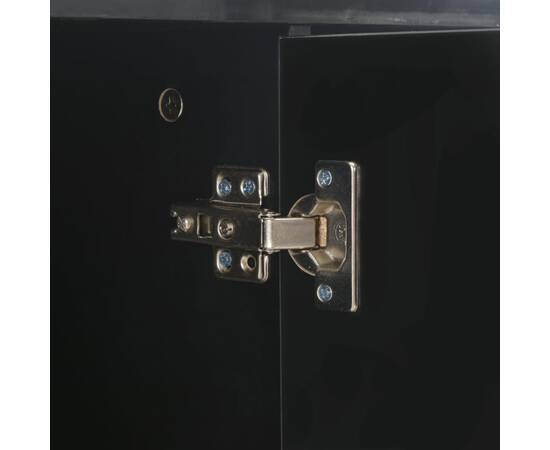 Servantă, negru foarte lucios, 71 x 35 x 76 cm, pal, 3 image