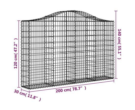 Coșuri gabion arcuite 10 buc, 200x30x120/140cm, fier galvanizat, 6 image