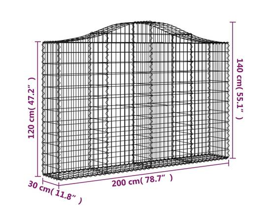 Coșuri gabion arcuite 11 buc, 200x30x120/140cm, fier galvanizat, 6 image