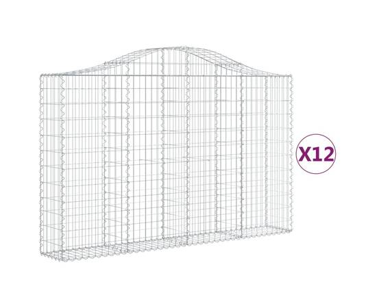 Coșuri gabion arcuite 12 buc, 200x30x120/140cm, fier galvanizat, 2 image