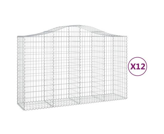 Coșuri gabion arcuite 12 buc, 200x50x120/140cm, fier galvanizat, 2 image