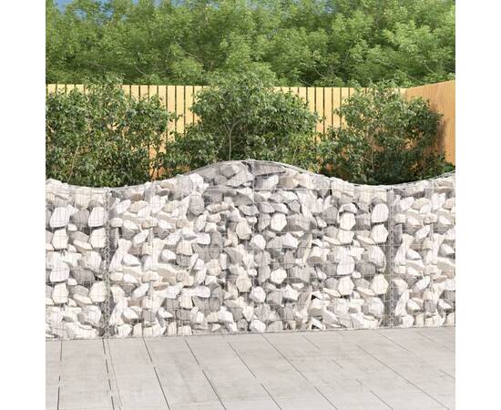 Coșuri gabion arcuite 14 buc, 200x30x100/120 cm fier galvanizat