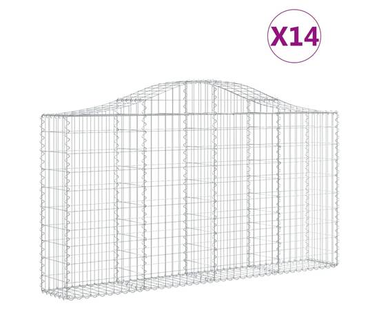 Coșuri gabion arcuite 14 buc, 200x30x100/120 cm fier galvanizat, 2 image