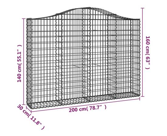 Coșuri gabion arcuite 18 buc, 200x30x140/160cm, fier galvanizat, 6 image