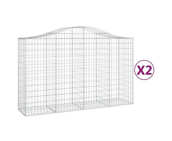 Coșuri gabion arcuite 2 buc, 200x50x120/140 cm, fier galvanizat, 2 image