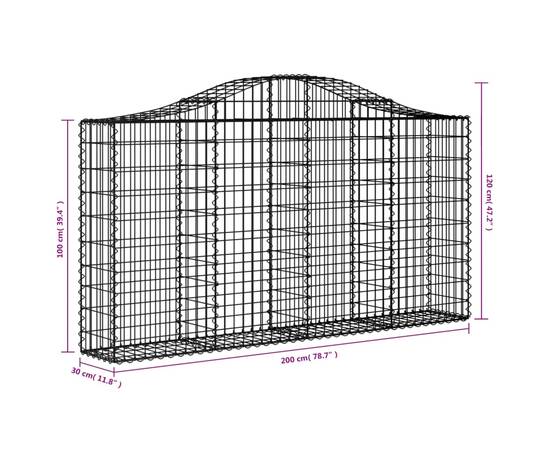 Coșuri gabion arcuite 20 buc, 200x30x100/120 cm fier galvanizat, 6 image