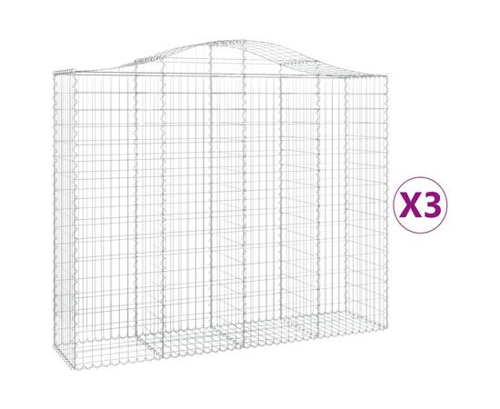 Coșuri gabion arcuite 3 buc, 200x50x160/180 cm, fier galvanizat, 2 image