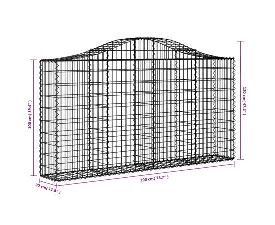 Coșuri gabion arcuite 4 buc, 200x30x100/120 cm fier galvanizat, 6 image