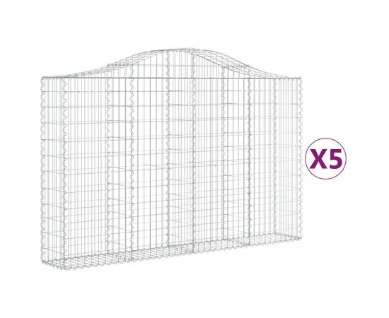 Coșuri gabion arcuite 5 buc, 200x30x120/140 cm, fier galvanizat, 2 image